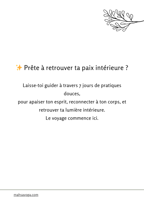 7 jours pour retrouver la paix intérieure – Image 4